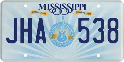 MS license plate JHA538