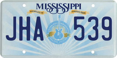 MS license plate JHA539