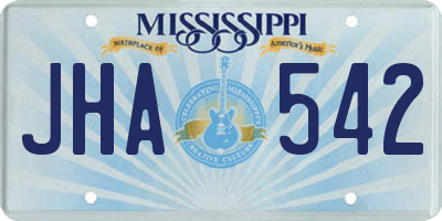MS license plate JHA542