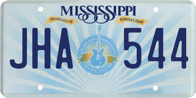MS license plate JHA544
