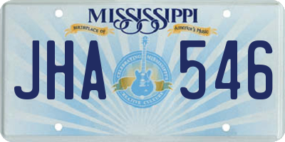 MS license plate JHA546