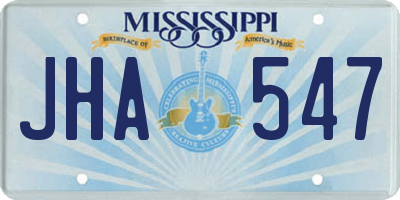 MS license plate JHA547