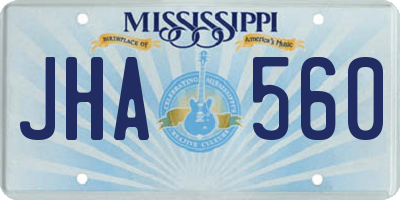 MS license plate JHA560