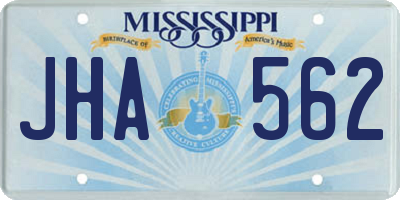 MS license plate JHA562