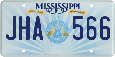 MS license plate JHA566