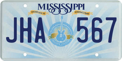 MS license plate JHA567