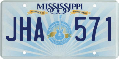 MS license plate JHA571