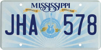MS license plate JHA578