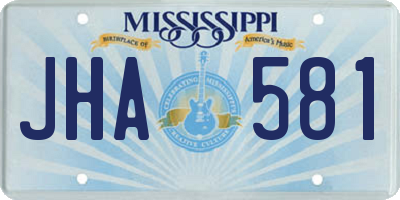 MS license plate JHA581