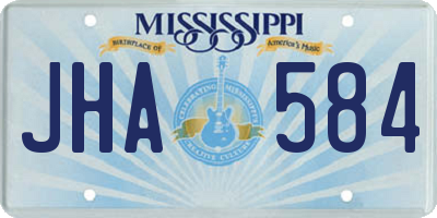 MS license plate JHA584