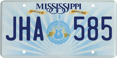 MS license plate JHA585