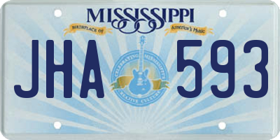 MS license plate JHA593