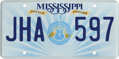 MS license plate JHA597