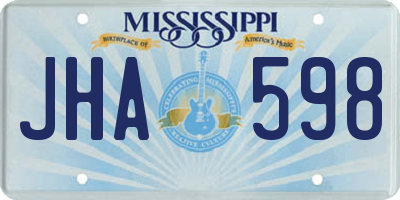 MS license plate JHA598