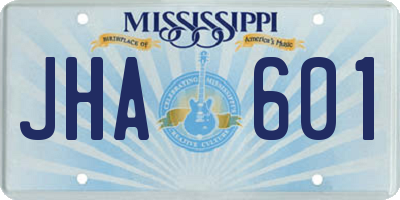 MS license plate JHA601