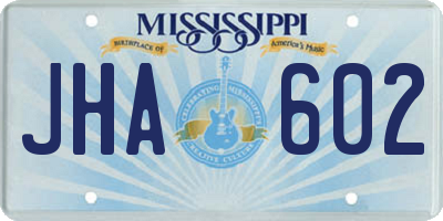 MS license plate JHA602
