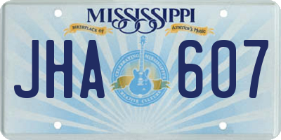 MS license plate JHA607