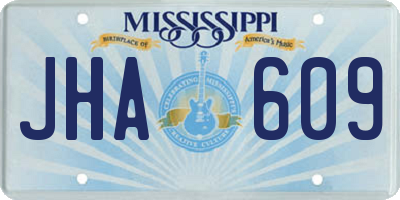 MS license plate JHA609