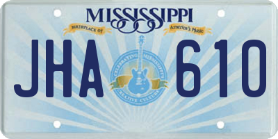 MS license plate JHA610