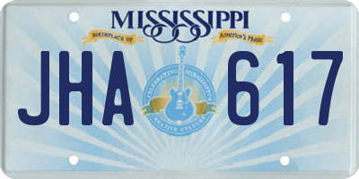 MS license plate JHA617