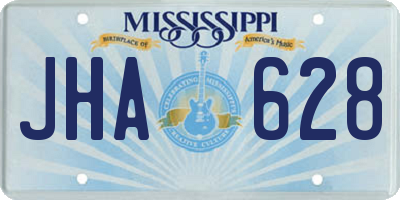 MS license plate JHA628
