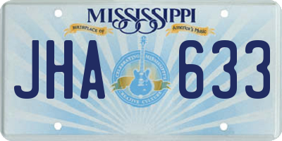 MS license plate JHA633