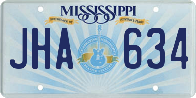 MS license plate JHA634