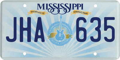 MS license plate JHA635