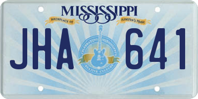 MS license plate JHA641