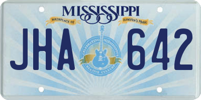 MS license plate JHA642