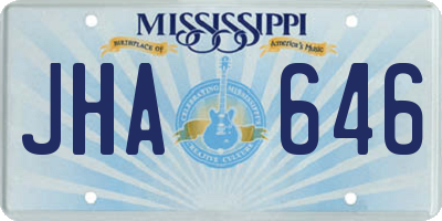 MS license plate JHA646