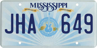 MS license plate JHA649
