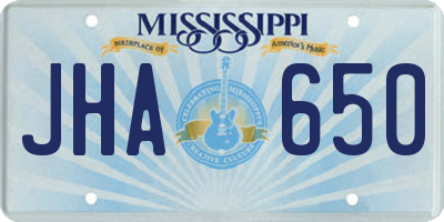 MS license plate JHA650
