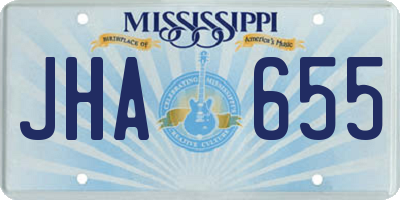 MS license plate JHA655