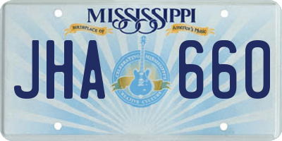 MS license plate JHA660