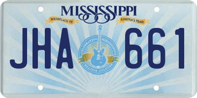 MS license plate JHA661