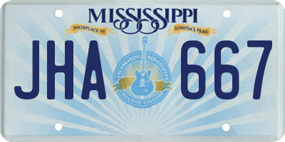 MS license plate JHA667