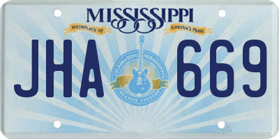 MS license plate JHA669