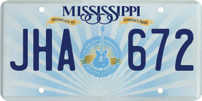 MS license plate JHA672