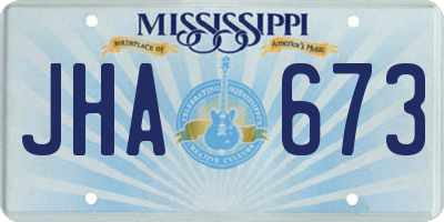 MS license plate JHA673