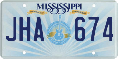 MS license plate JHA674