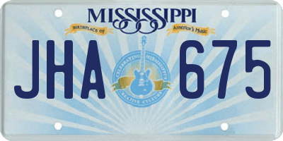 MS license plate JHA675