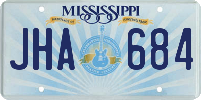 MS license plate JHA684