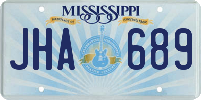 MS license plate JHA689