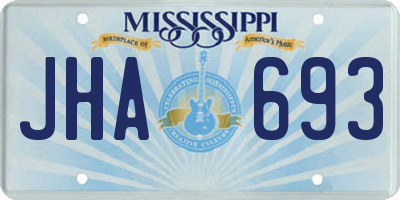 MS license plate JHA693