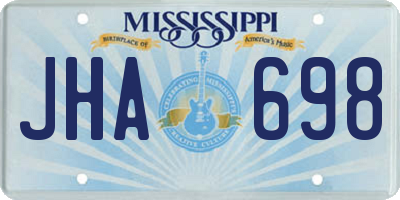 MS license plate JHA698
