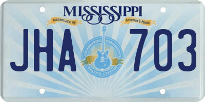 MS license plate JHA703