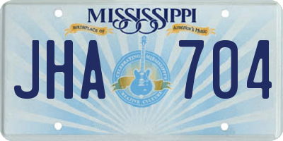 MS license plate JHA704