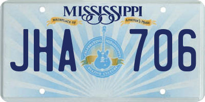 MS license plate JHA706