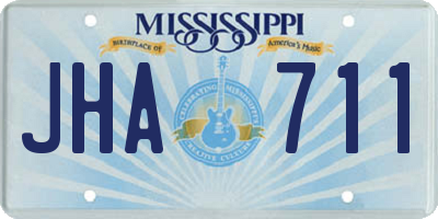 MS license plate JHA711